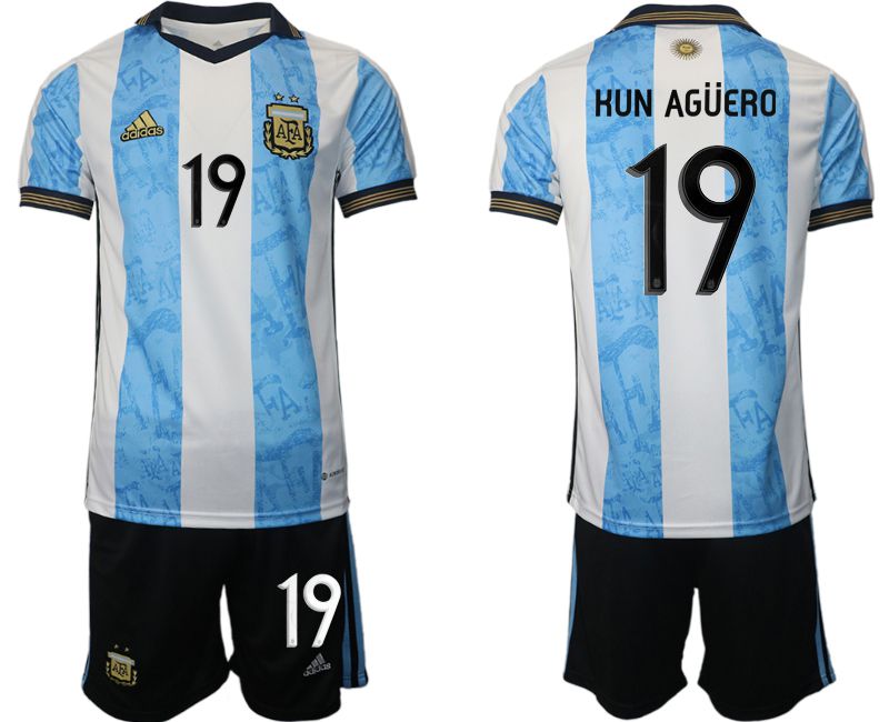 Men 2022 World Cup National Team Argentina home blue #19 Soccer Jersey